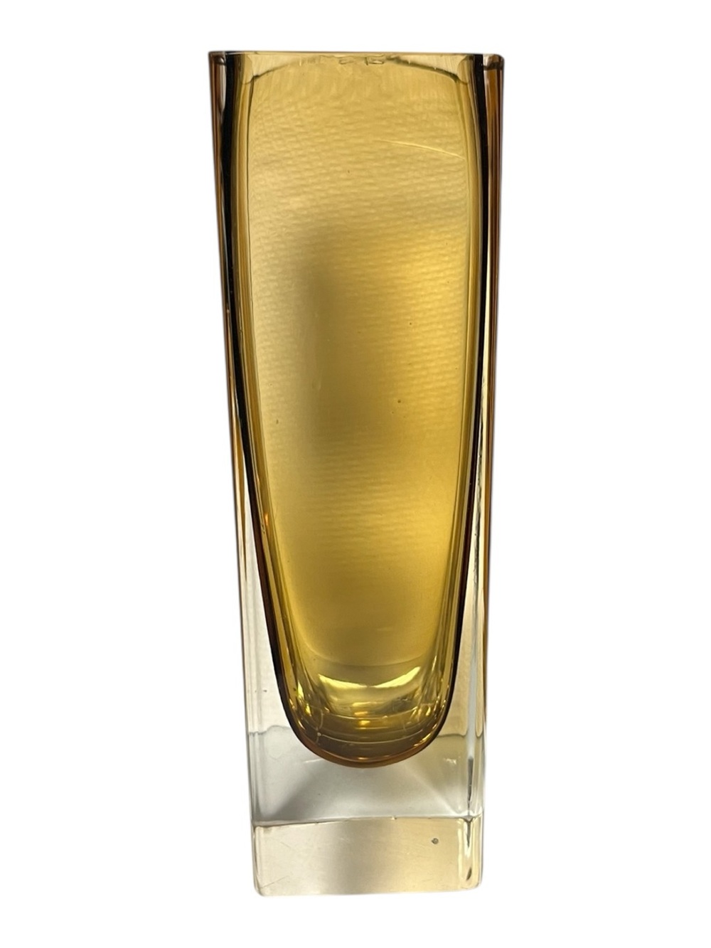 Vintage 1970s Amber Murano Sommerso Glass Bud Vase